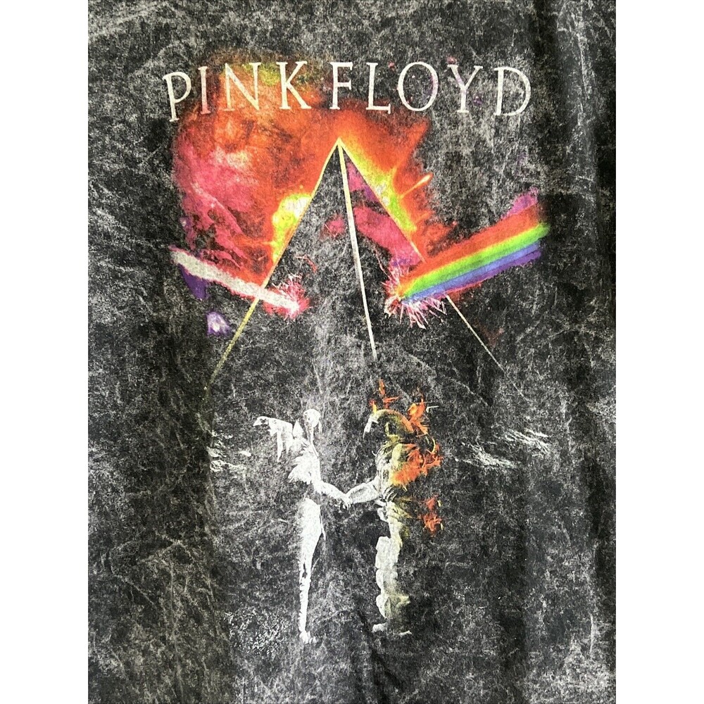 PINK FLOYD DARK SIDE OF THE MOON T Shirt Mens Medium BLACK WASH MOON - Picture 2 of 6
